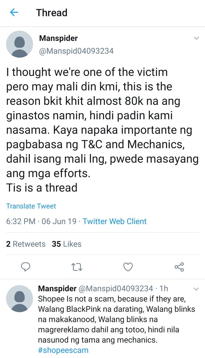gxsanti's tweet photo. can't believe sh0pee employees are making accounts to defend themselves #SHOPEESCAM https://t.co/gu9UvHMuy8