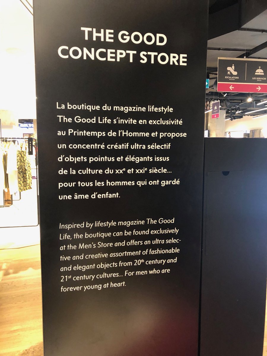 ⁦<a href="/TheGoodCS/">TheGoodConceptStore</a>⁩ au ⁦<a href="/Printemps/">Printemps</a>⁩ : corner d’objets tendances par le magazine ⁦<a href="/TheGoodLife/">The Good Life</a>⁩ 
#retail #ParisRetailWeek ⁦<a href="/PRussoLive/">Patrick Russo</a>⁩ ⁦@PRWOfficial⁩