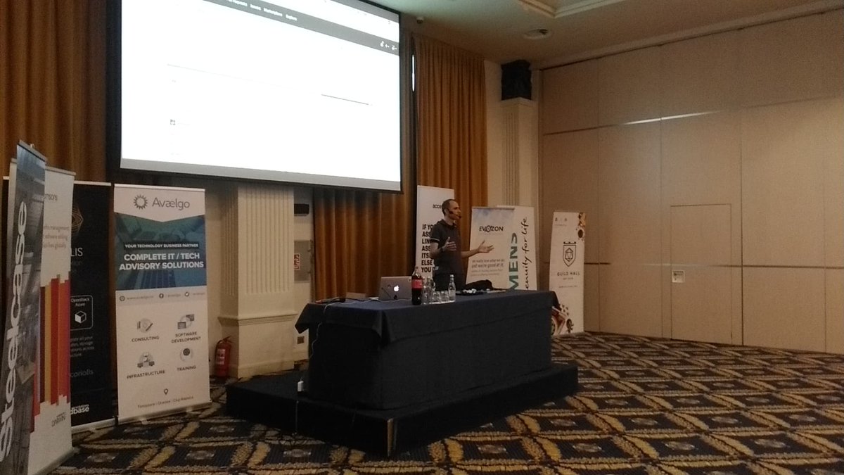 ITCampRO's tweet photo. Andrea Saltarello presented his session Implementing chatbots and Alexa skills using Azure Cognitive Services #ITCamp19 #community #conference #cluj #development https://t.co/triYZH8vwb