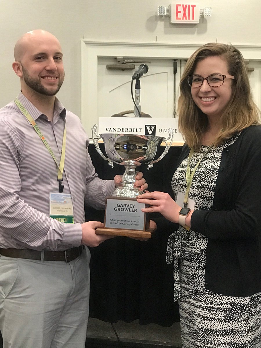 Congratulations to Vanderbilt residents Clifford Lawrence Freeman MD and Kelsey Nestor MD, winner of the 2019 Garvey Games! #emeraldcoast2019