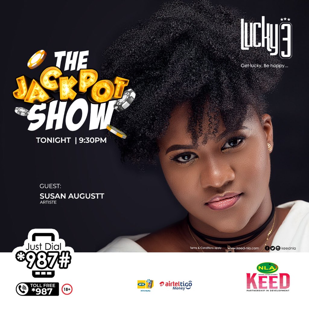 susan_augustt's tweet photo. Hey guys time in Tonight at 9:30 pm on TV3
(Side note: I hope I don,t gbaa ) 😂😂😂
@keednla @_naaadukwei @GiovaniCaleb @tv3_ghana
#lucky3 #jackpotshow #susanaugustt #effects https://t.co/0rSKw4hbWH