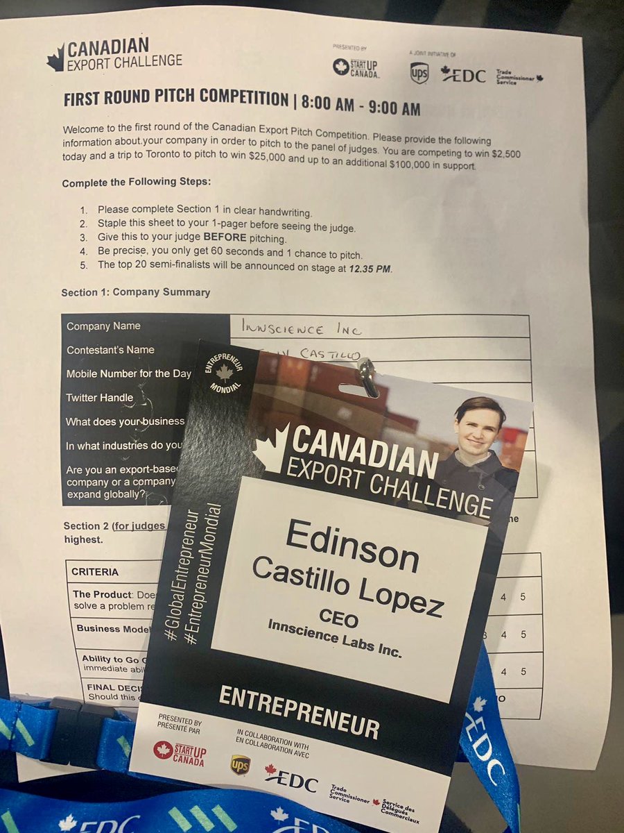 innscience's tweet photo. We are ready to #canadianexportchallenge #LatAmStartups #innscience #pitch https://t.co/2p1z2EjG0P