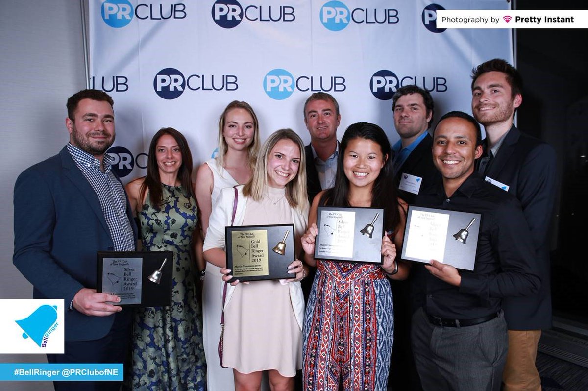 haileymdriscoll's tweet photo. Brought home the hardware last night at the @PRClubofNE #BellRinger awards! @MarchComms https://t.co/lF6NhnNp1H