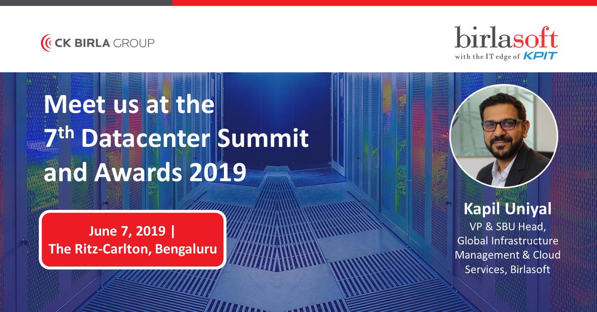 #HappeningTomorrow in #NammaOoru | Meet Birlasoft at the 7th Datacenter Summit and Awards 2019 in #Bengaluru; where #KapilUniyal is a #keyspeaker at the Panel Discussion on ‘Future of #EnergyEfficiency and #Technology for #GreenDatacenters'.  buff.ly/2KpyBGv @ubsforums