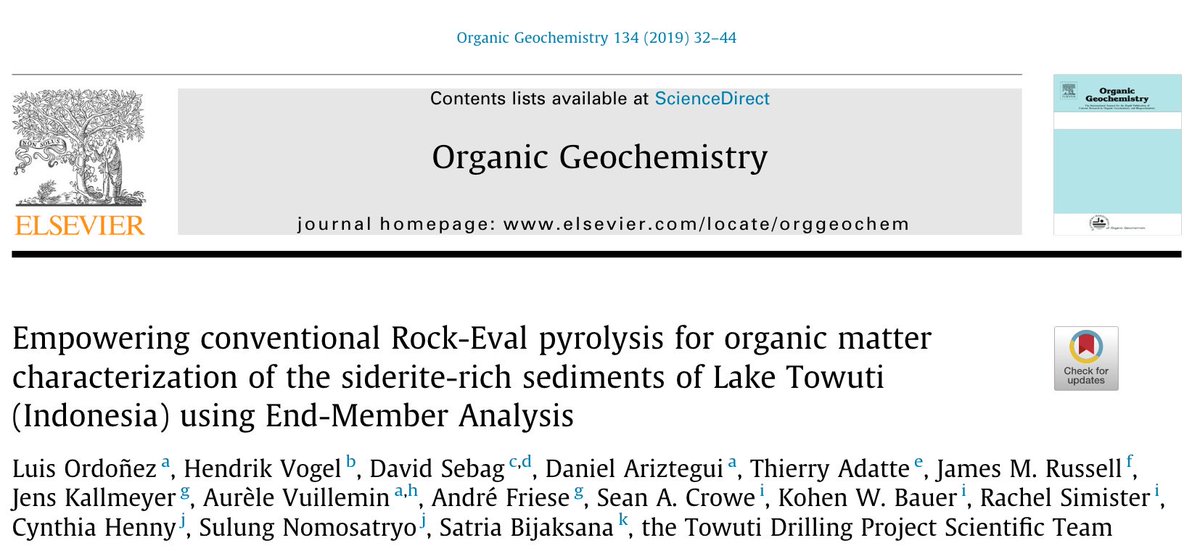 Do not miss the new paper in Organic Geochemistry by our group member Luis Ordoñez and learn about a new application of Rock-Eval pyrolisis to study siderite-rich sediments!!! It is open access. Check it out at doi.org/10.1016/j.orgg…