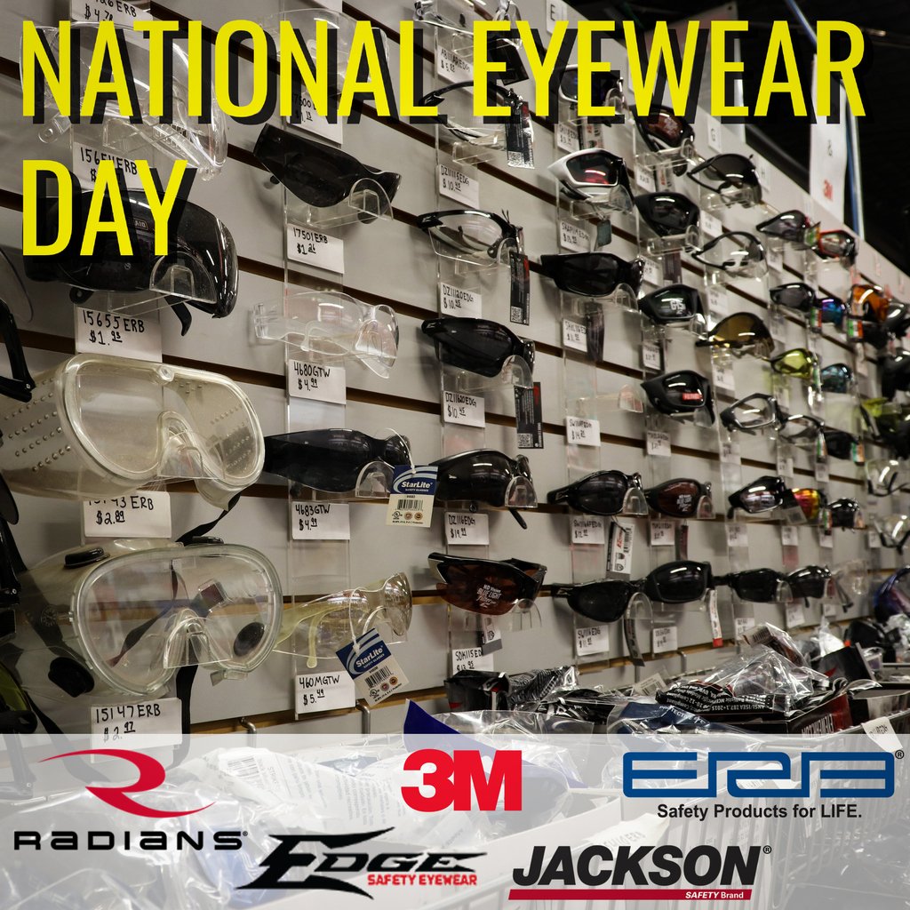 Stay safe this National Eyewear Day with any of 5 different ANSI and OSHA compliant brands here at Midway!
.
.
.
#osha #ansi #ppe #erbsafety #erb #3m #wonderwithus #lifewith3m #workhardstaysafe #edgeeyewear #worksafeplaysafe #jacksonsafety