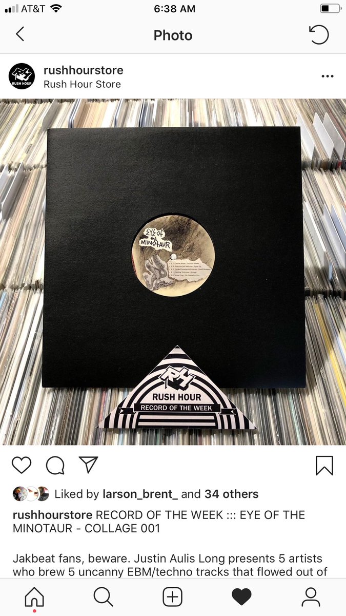 Shouts to <a href="/rushhourstore/">Rush Hour Store</a> for choosing, Eye of the Minotaur to be their record of the week!