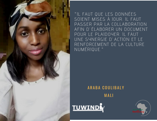 tuwindi's tweet photo. 1er débat du projet Initiative Jeunesse et Technology #IJT : @CoulibalyAraba  spécialiste en Cartographie numérique et Présidente nationale du réseau @DemocracySquad au Mali, nous parle de gouvernement ouvert et de la libération des données en Afrique. 

Avec @FordFoundation https://t.co/8N24iwADwm