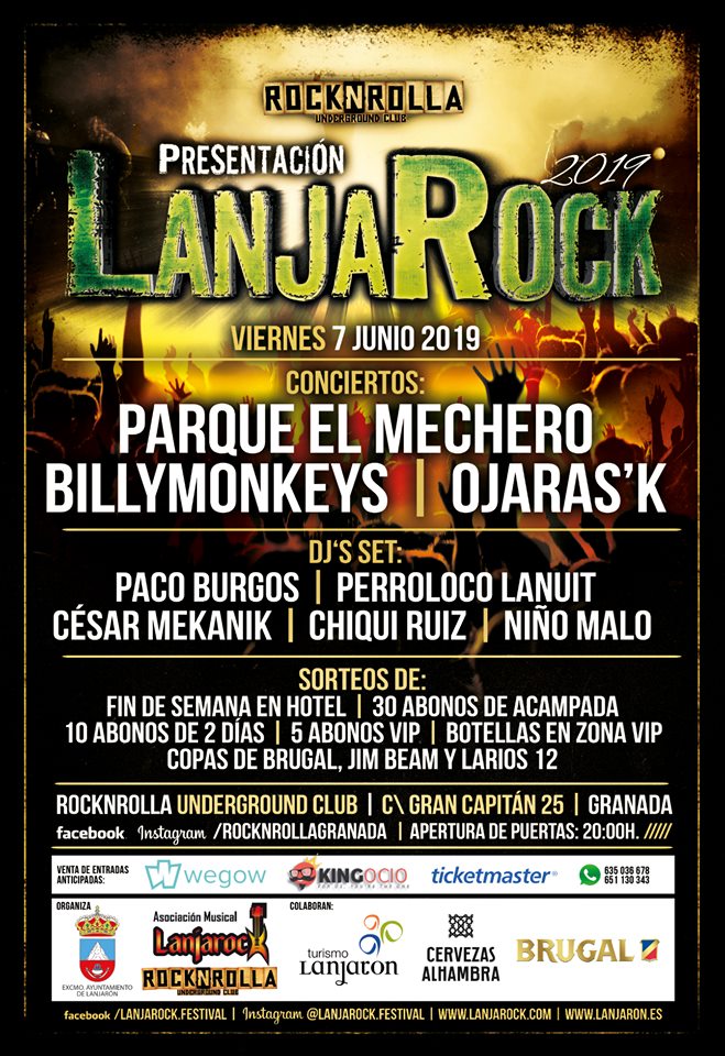 Tres de las bandas locales participantes en el Lanjarock actúan mañana V7Jun en <a href="/rocknrollagr/">RockNRolla Underground Club</a> en una fiesta concierto gratuita de presentación de este evento, que se celebra el 9 y 10 de agosto con Narco, Reincidentes y Los Zigarros como cabezas de cartel.
conciertosengranada.es/conciertos/100…