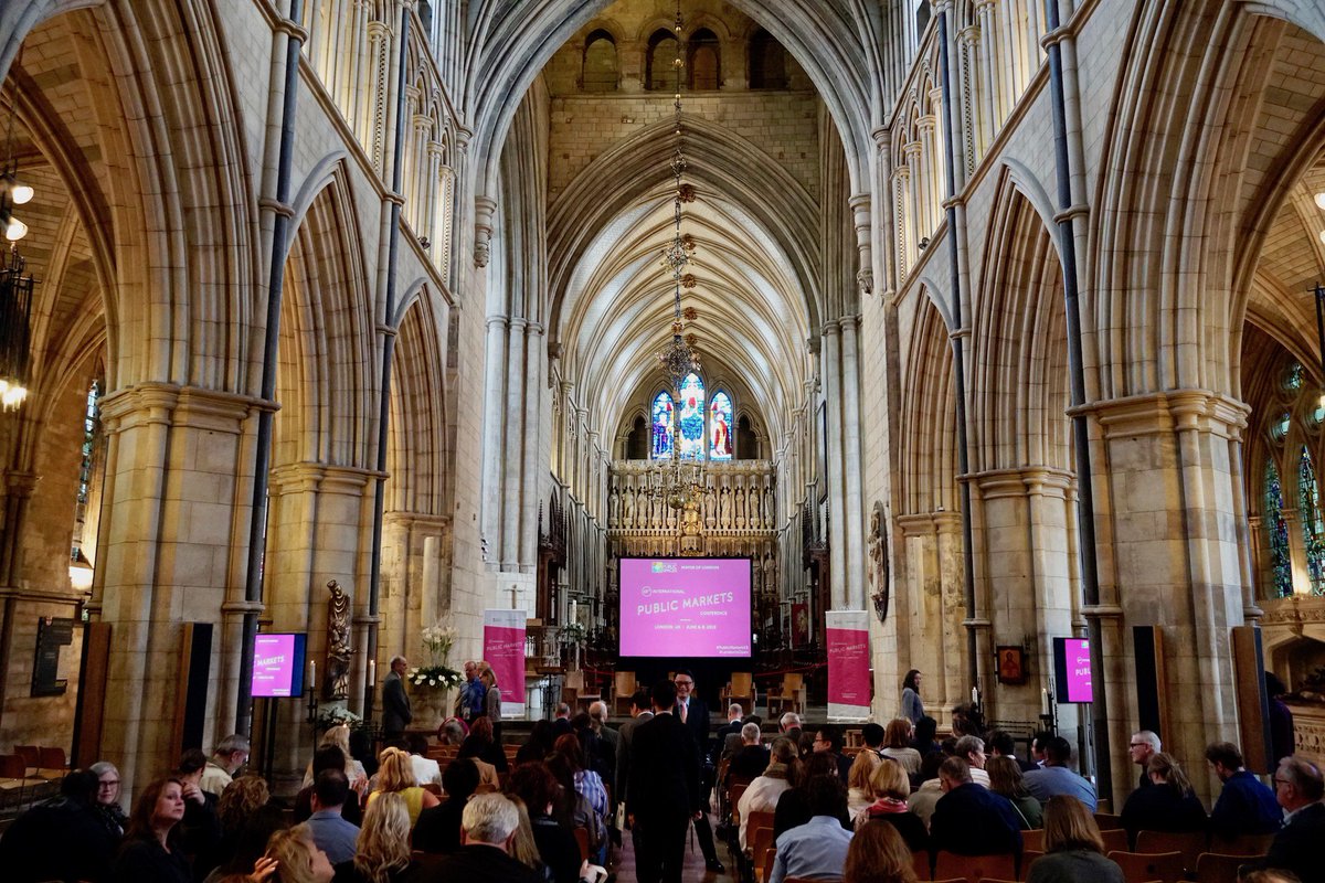 It's official! #PublicMarkets19 has begun! With the help of Mayor of London Sadiq Khan, we kicked off with a plenary session at Southwark Cathedral. Next up, a series of workshops and "unconferences" to look forward to! Follow along at #PublicMarkets19 and publicmarkets.pps.org
