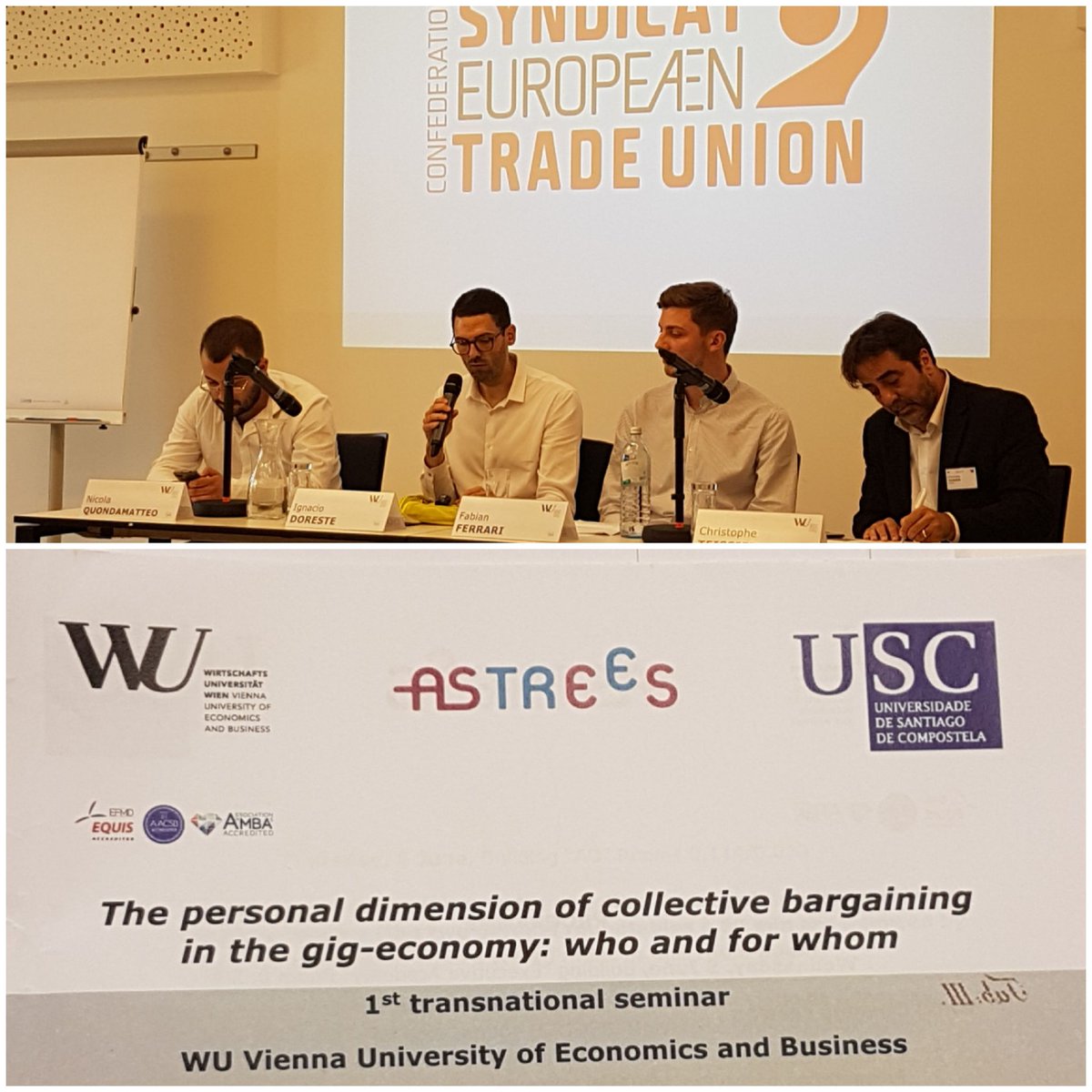 @COGENS2019 Transnational seminar #CollectiveBargaining & #gigeconomy : passionating debates . Thank's @wu_vienna @AstreesLab @universidad_usc