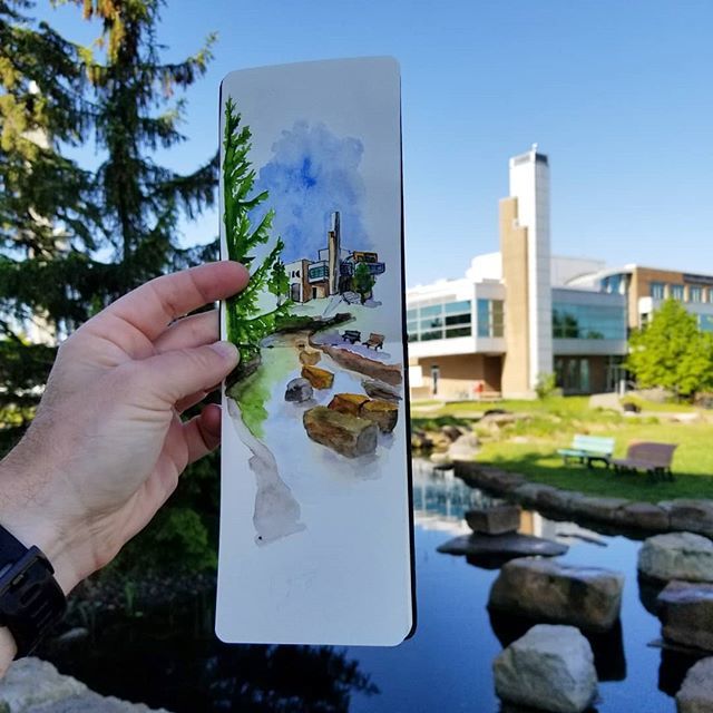 EricCoteTr's tweet photo. Il est beau mon campus 🥰
.
.
@usherbrooke #30x30directwatercolor2019 #watercolor_art #udes #usherbrooke #universitedesherbrooke #urbansketching #urbansketch #urbansketcher #drawingsofinstagram #watercolor @arttoolkit #pocketpalette #ilovesketching #sketch https://t.co/Hf2VMqYq8q https://t.co/FDCXu6b2eo
