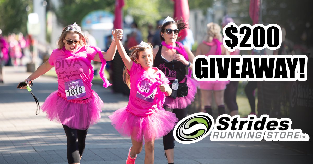 Calgary, let's get going! We are giving away a $200 gift card to <a href="/StridesRunning/">StridesRunningStore</a> Store to one lucky Diva. Register before June 23rd and you'll be entered to win!

#EmbraceYourInnerDiva #RunLikeADiva #DivasSupportingDivas #DivasRunningSeriesCanada