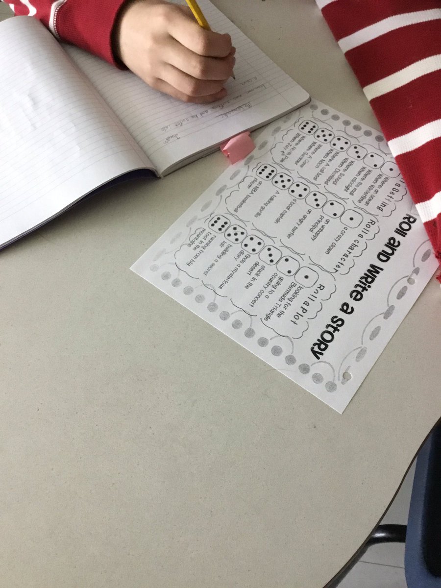 PerezLiteracy's tweet image. Roll and write a story day on this rainy morning...Batman’s surfing! #writersnotebooks #literacy #writing #rainyday #languagearts #grade6 @nasismiddle