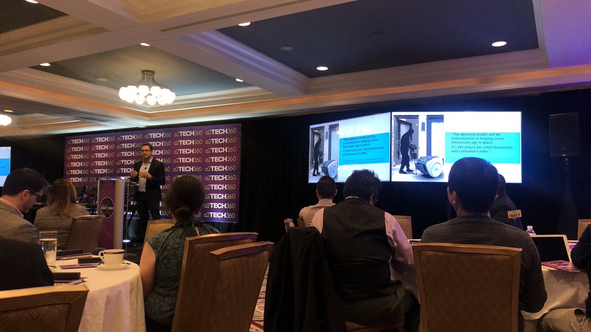 katelynshelby's tweet photo. Shade Mere, founder of @Bedestrian, talks about autonomous delivery pods. #a2tech360 https://t.co/mqc1srlFxI