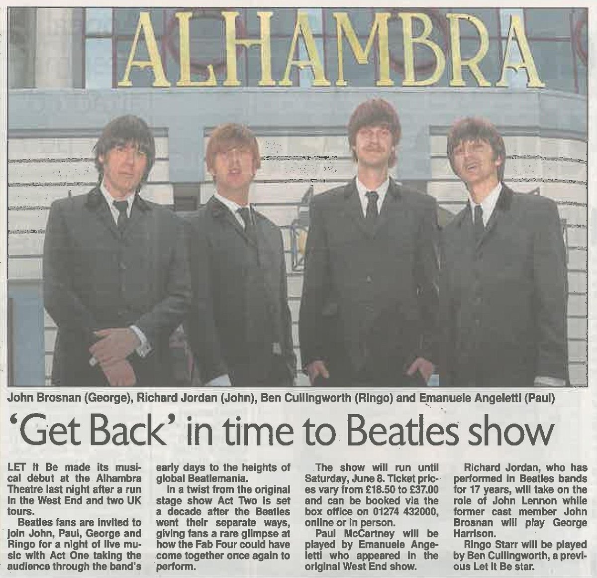 We're half-way through our run this week at the Alhambra <a href="/BradfordTheatre/">Bradford Theatres</a> - our very first visit here. And we made the front page - we're absolutely thrilled. Thank you - have you been to see us this week in Bradford?