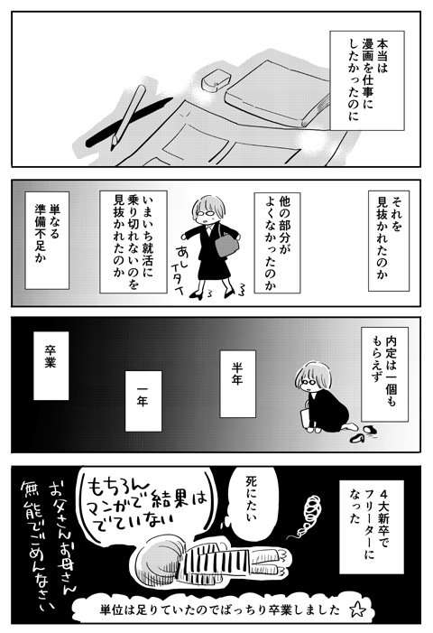 大学新卒で内定一社も出なかった漫画家志望の話(2/2) 