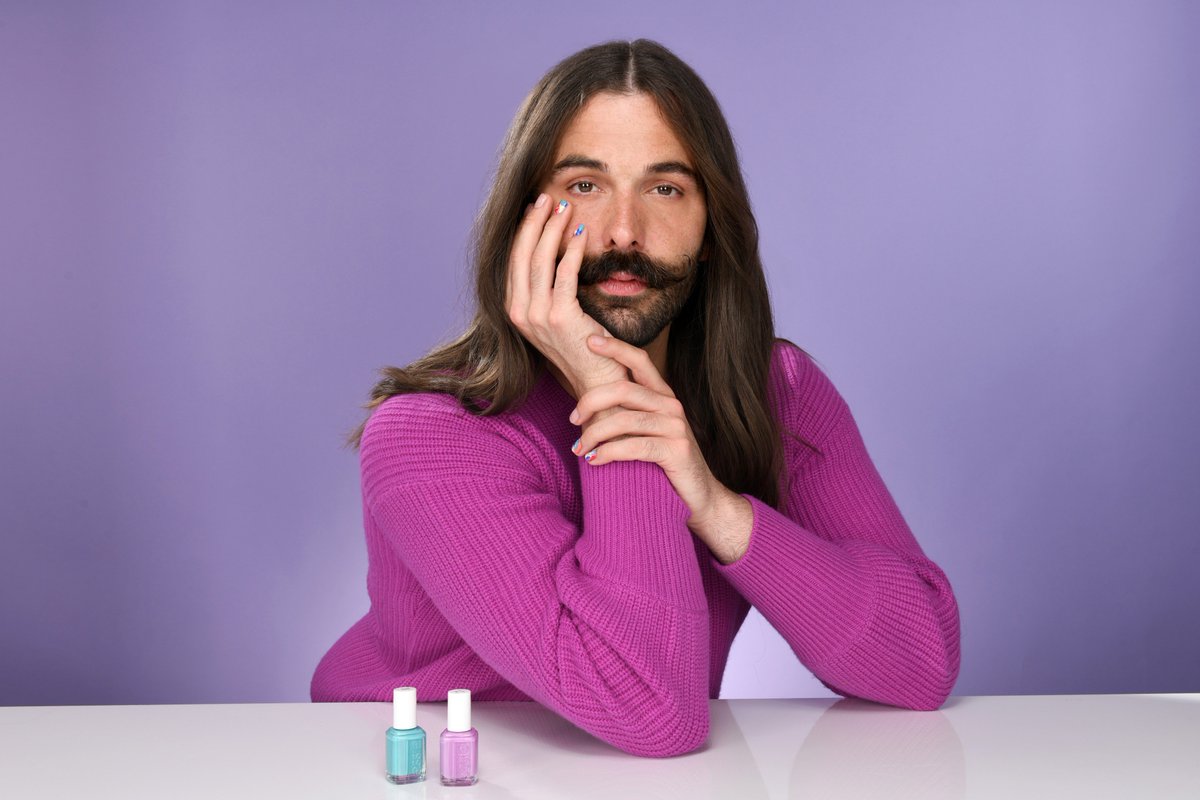 I’m so honored to announce I’ve teamed up with <a href="/essie/">essie</a> as their first non-female ambassador in celebration of Pride! For me, polish has always been a form of self-expression. Right now that means this mosaic rainbow mani moment. Wearing it proud! #essiePartner #essielove