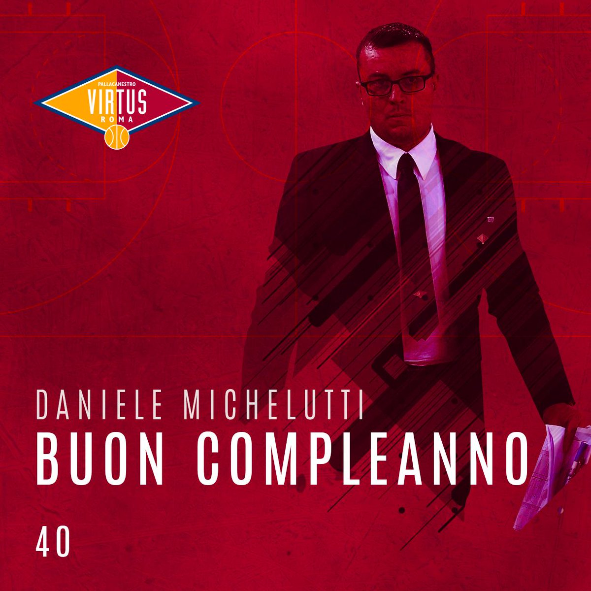 VirtusRoma's tweet photo. ๐ Buon compleanno, Daniele!
๐ Oggi compie 40 anni Daniele Michelutti, Assistant Coach in questa stagione e possessore di tutte le chiavi del PalaTellene ๐
#VirtusIsBack https://t.co/7UbWQqnbdi