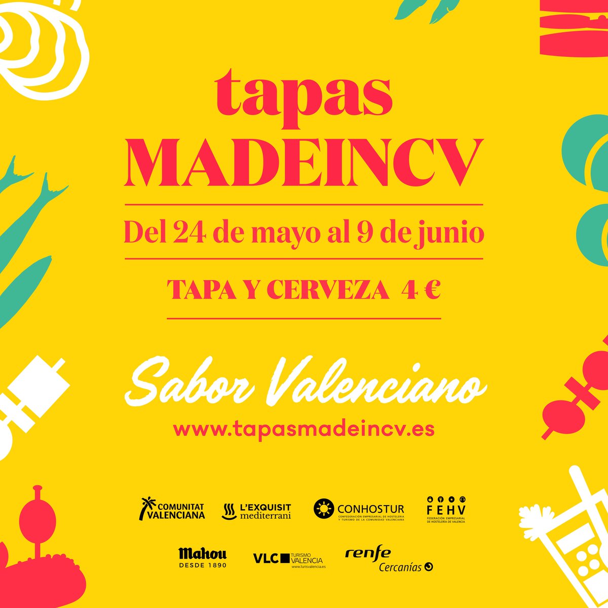 SABOREACV's tweet photo. ¡Aprovecha el buen tiempo y disfruta de Tapa y Caña 4€! Último fin de semana para degustar y disfrutar de tapas valencianas especialmente creadas para la ocasión. 
 #TapasMadeInCV #lexquisitmediterrani https://t.co/LFZThM2M7y