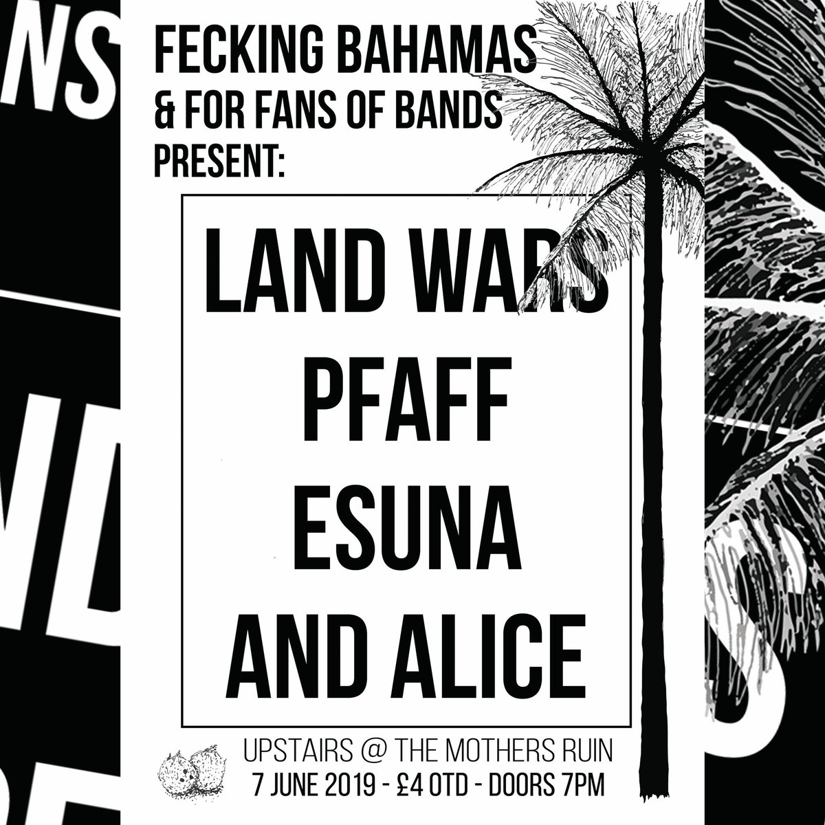 'Ello 'ello Bristol. We'll be in your <a href="/TheMothersRuin/">The Mother's Ruin Bar & Kitchen</a> establishment tomorrow for a night of rather noisy noise with Land Wars, <a href="/PfaffMath/">Pfaff</a> &amp; and Alice. £4 OTD - 7PM facebook.com/events/4324913…