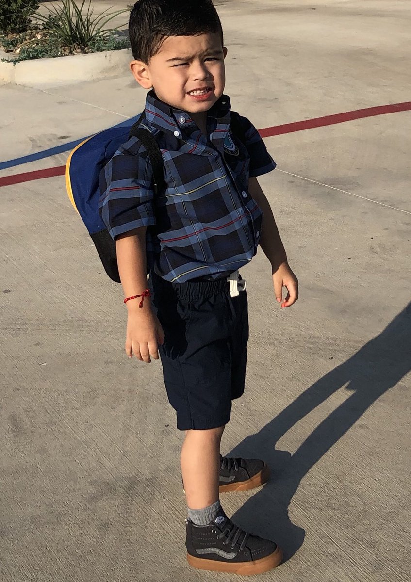 crueladavil_'s tweet photo. Lmaooooo I begged him to say cheese with the sun beaming in his face and this is the outcome 😂 happy he likes his new school #Kinder2 https://t.co/dMUFJpRYv8
