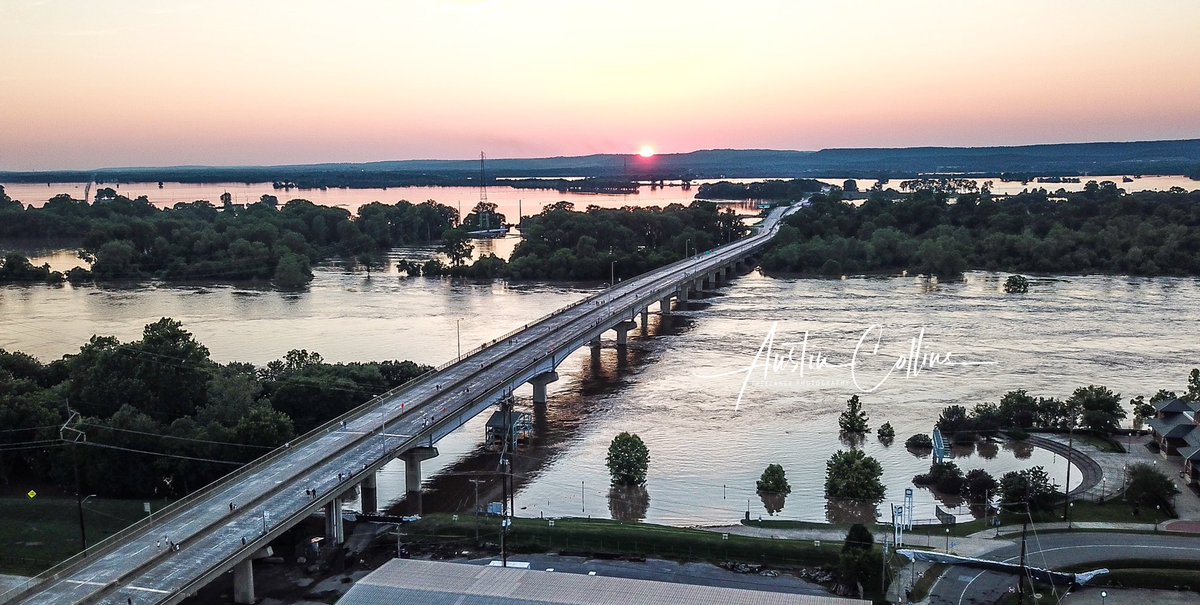 Garrison Ave. Bridge, from #fortsmith into Oklahoma. #flood