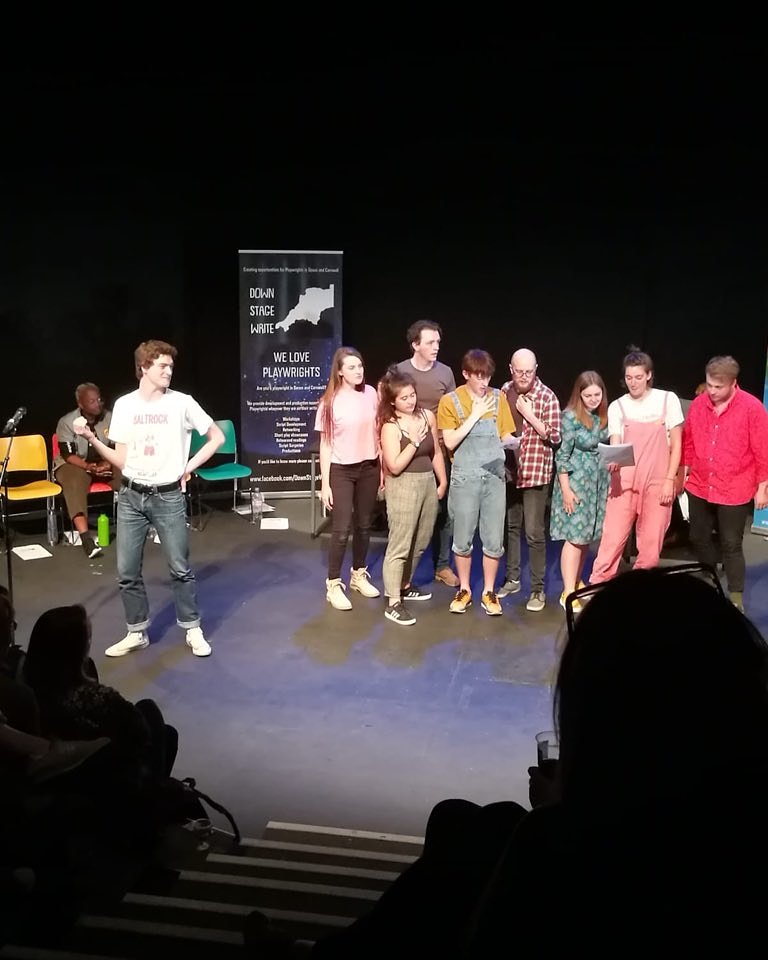 DownStageWrite1's tweet photo. Playwrights For Hire @TRPlymouth for @PlymouthFringe was a blast! Can't wait to bring the madness to @ExeFringe in August! 

#theatre #playwriting #playwrightsforhire #plymouth #exeter #playwrights #newwriting #downstagewrite https://t.co/g2vFSNpRvf