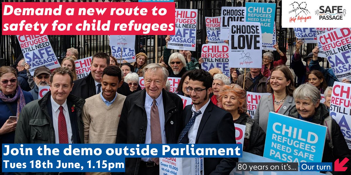 Lone refugee children must be brought to safety. 

In two weeks’ time, we'll be outside Parliament with our friends at @safepassageuk to demand that more children are able to reach sanctuary in the UK. 

On Tues June 18th, please join us in Westminster: 
facebook.com/events/6260110…