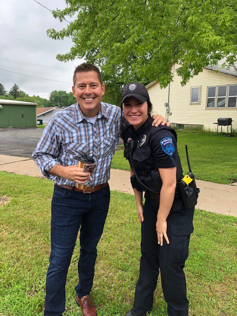 SeanDuffyWI's tweet photo. Our local cops, like Kelly Carolfi from @MarshfieldPD, wake up every day to selflessly serve our communities. Always remember to thank a cop for all that they do. #ThankACopThursday https://t.co/pOBT62tHuG
