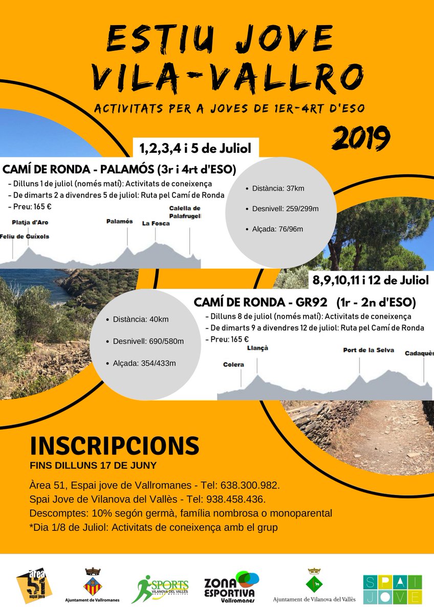 SpaiJove's tweet photo. ESTIU JOVE VILA-VALLRO 2019
Activitats d'estiu per a joves de 1r a 4t d’ESO.
Més info i inscripcions: https://t.co/0nmwXxRd3E
#SpaiJove #VilanovaDelVallès https://t.co/pwNayQsxhZ