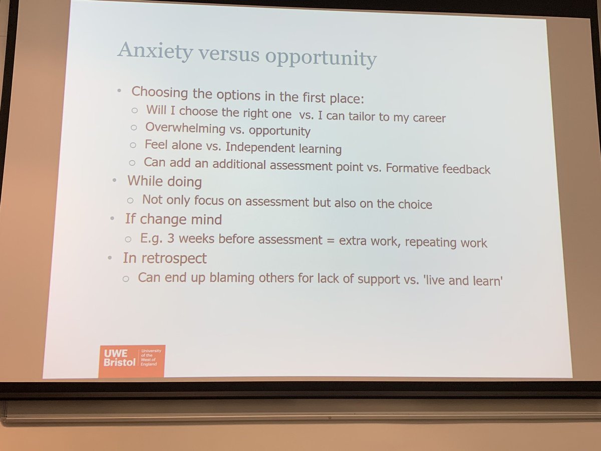 Isobel_Gowers's tweet photo. Anxiety versus opportunity of using assessment choices - some initial thoughts from @SaraBirdUWE #IPNInclusiveAssessment https://t.co/zujKiJ1KWq