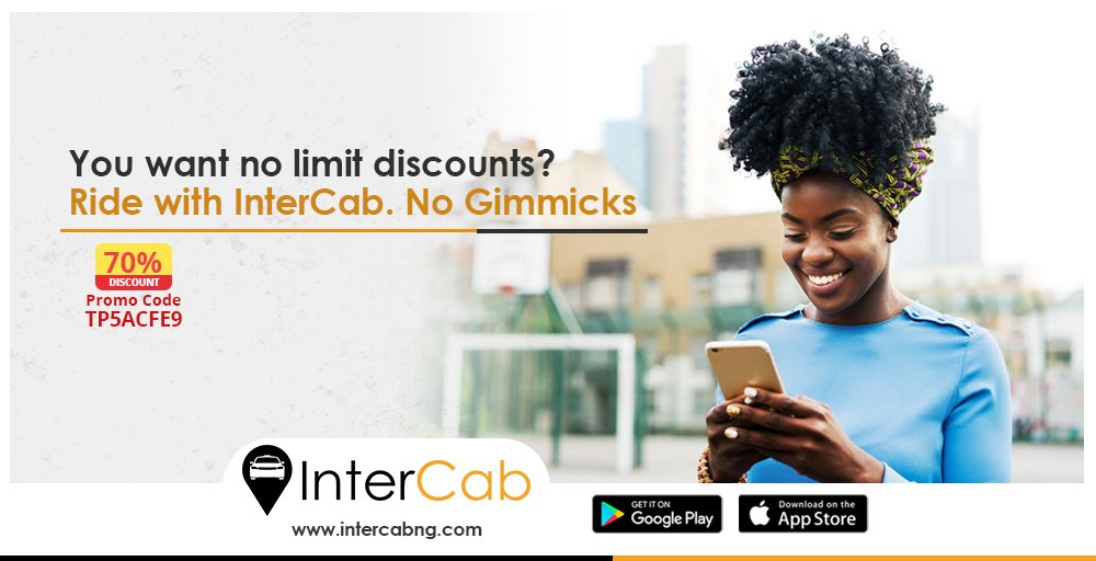 IntercabN's tweet photo. InterCab 70% discount has no limits; order a ride with Promocode TP5ACFE9 to enjoy real savings
https://t.co/cl5vN5l5PN #InterCab #EasyCab #LetUsDriveYou https://t.co/Qf7OvjbueE