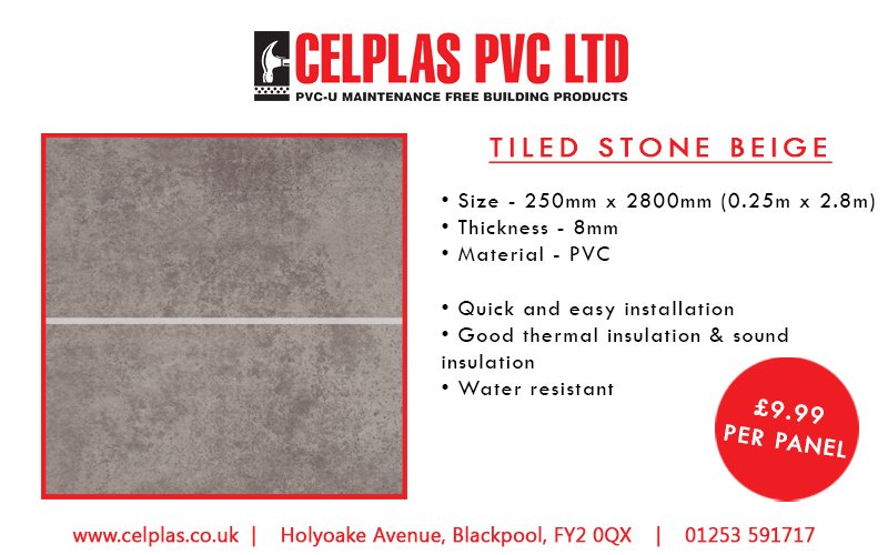 Celplas_PVC's tweet image. Our natural looking, earthy toned Tiled Stone Beige wall panels are a modern and stylish option with none of the hassle of tiling. For a weathered look that adds some stand-out style to any #home, our Tiled Stone Beige cladding suits any #bathroom or kitchen.

#Interior #Decor
