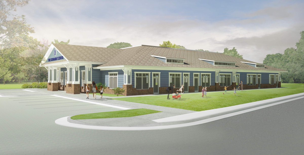 Progress is being made on The Goddard School of Apex! New City is excited to work with local Goddard School franchise owners and Goddard corporate in re-imagining the exterior façade on this 10,600 sq ft preschool and daycare educational building for the Apex market.