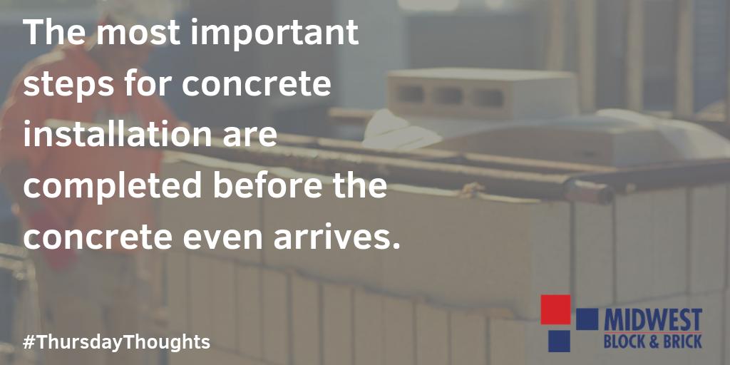 The most important steps for concrete installation are completed before the concrete even arrives. #ThursdayThoughts