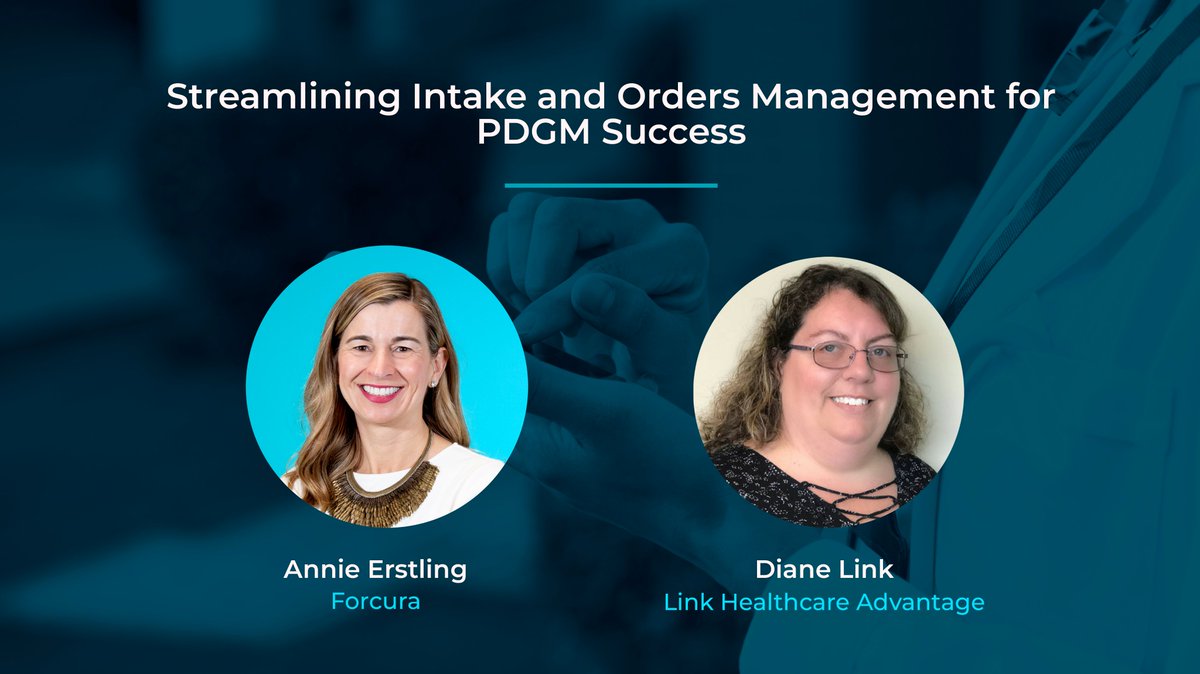 Forcura's tweet photo. With PDGM, having efficient intake and orders management will be crucial to an organization's success.

Forcura's @annieerstling is teaming up with @diane_link to provide an educational session on PDGM today in Atlantic City at the HCHA NJ Annual Conference! https://t.co/8BOgy0ql2f