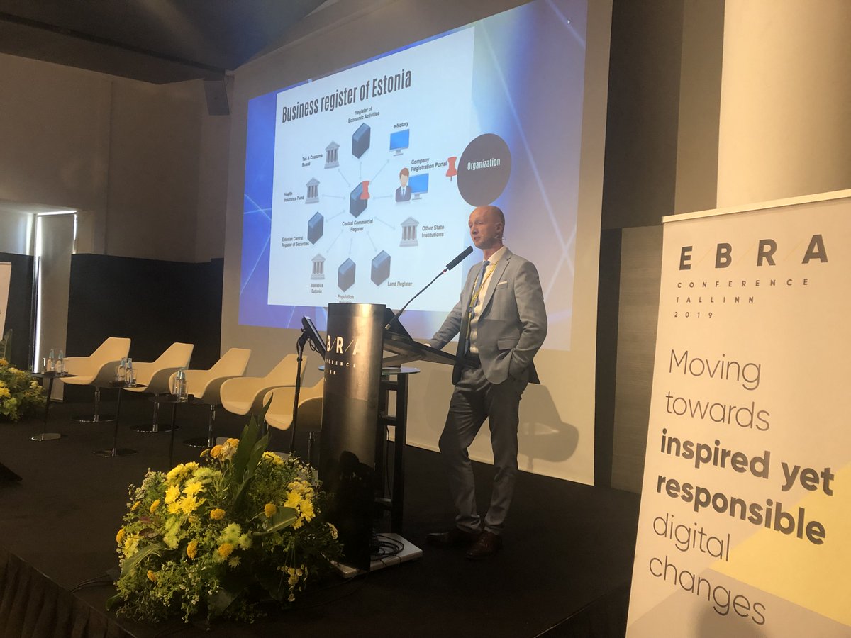 Mr. Ingmar Vali from the Centre of Registers and Information Systems introduces the solutions and innovations of Estonian e-Business Registry  #EBRATallinn