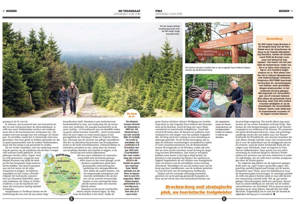 HollandMind's tweet photo. Wunderbarer Artikel über den #Hexenstieg in der Telegraaf, die grösste Zeitung der Niederlanden. Dank @HarzPR und @IMG_Tourismus
#Pressereise #Niederlande #Destinationsmarketing https://t.co/xqd0LlovMA