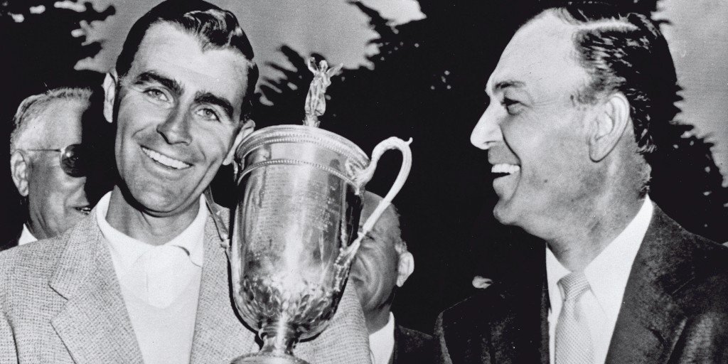 USGA's tweet photo. 1955 #USOpen champion Jack Fleck served in the U.S. Navy during WWII and was stationed on a vessel near Utah Beach on D-Day. 

The rockets fired from his ship were meant to protect the first wave of troops as they invaded Normandy. #DDay75thAnniversary https://t.co/EM7zUYvoAe