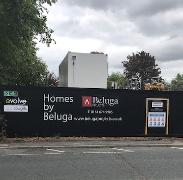 Cowgills's tweet photo. Our #Property_Construction funding team are delighted to have worked with #BelugaProjects on this residential scheme in #Bramhall #Cheshire.  Great to see the hoarding up (spot the funding by @Cowgills logo!) https://t.co/gOK1dz5xoB