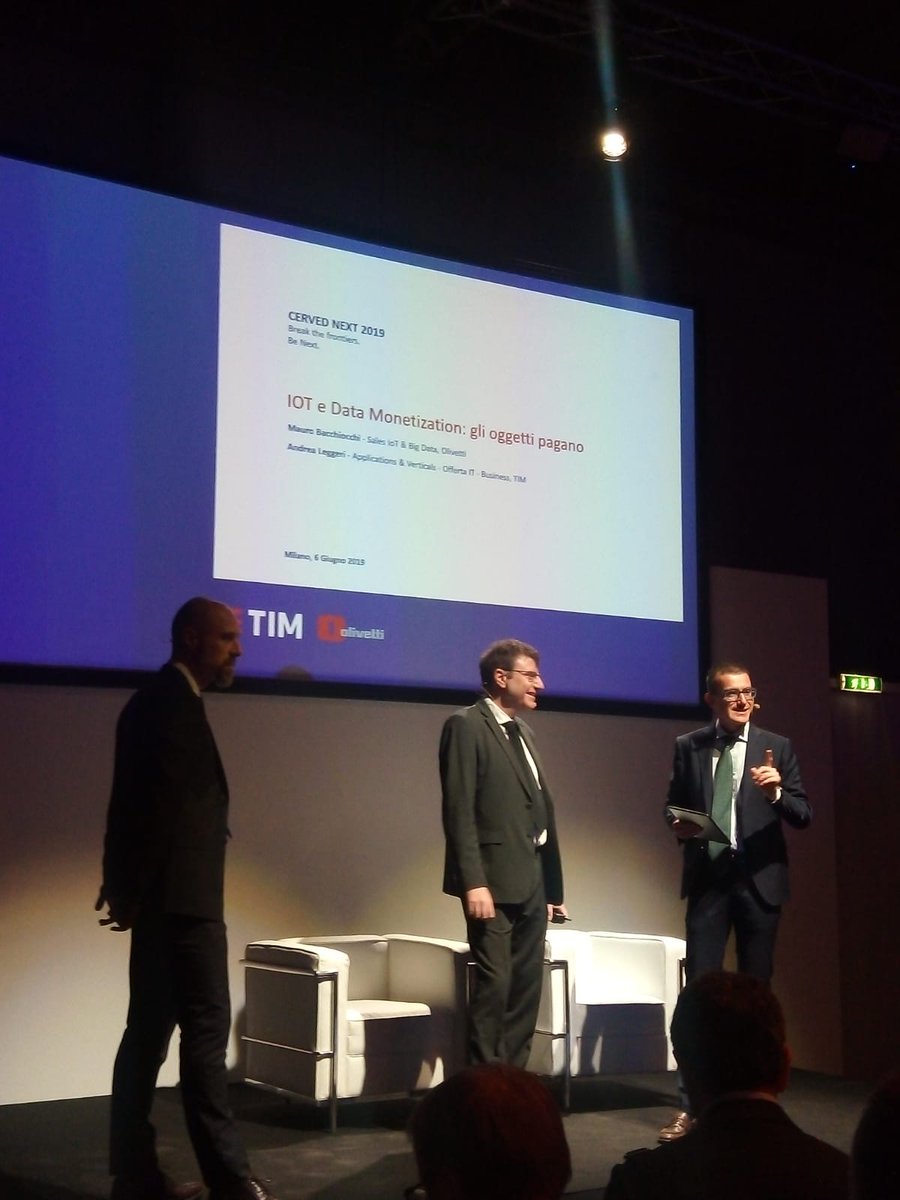 OlivettiOnline's tweet photo. #Events Oggi siamo saliti sul palco di @CervedGroup a #Milano per parlare con Mauro Bacchiocchi e Andrea Leggeri di come le applicazioni #IoT possano creare nuove opportunità di business e permettere di monetizzare la produzione dei dati.
@gdt62 #BreaktheFrontiers https://t.co/4UTPZgRAr0