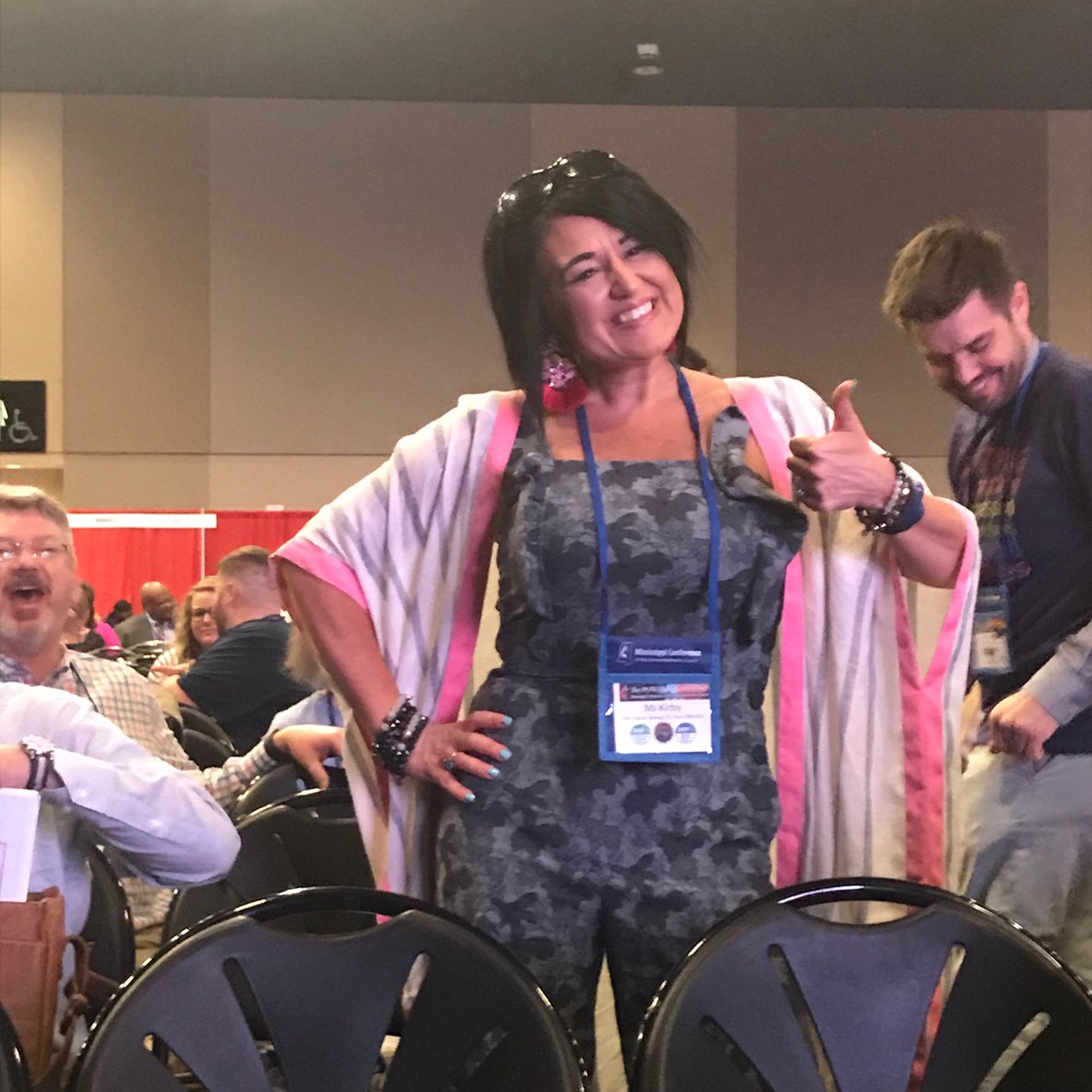 chad_bowen's tweet photo. #sartorialsavy #MSAC19 #PowerOfFun // MJ is running away with the best dressed nomination for now. @mjkirby7 https://t.co/Zw629PfwnO