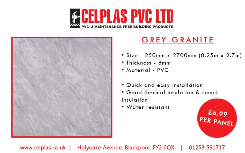 Celplas_PVC's tweet image. For a classy, timeless look there’s no better option than Grey Granite. Suitable for any kitchen or bathroom, our PVC wall panels means that you’ll have the stunning appearance of granite without the hassle and expense of the real thing.

#Interior #Decor #Bathroom #Home