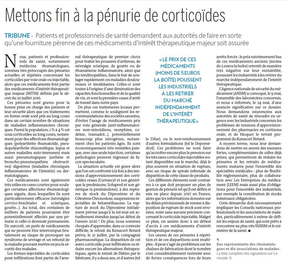 totomathon's tweet image. Pour rappel, et pour continuer à mettre la pression sur les autorités sanitaires à propos de la pénurie de #corticoïdes, la tribune parue la semaine dernière dans le journal Le Monde et la pétition que chacun peut signer au bout de ce lien =&amp;gt; chng.it/kPC5nT86