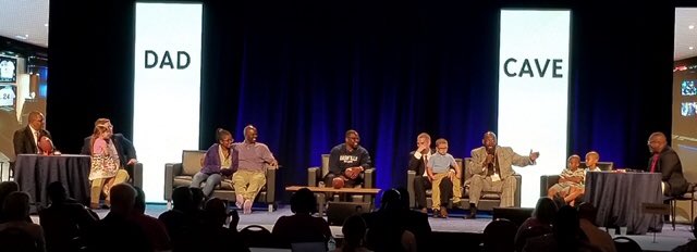 Fatherhoodgov's tweet image. Yesterday featured a heartwarming plenary featuring reflections from men in the Dad Cave! Panelist shared deeply personal stories about their fatherhood journey. #FatherhoodFIRE