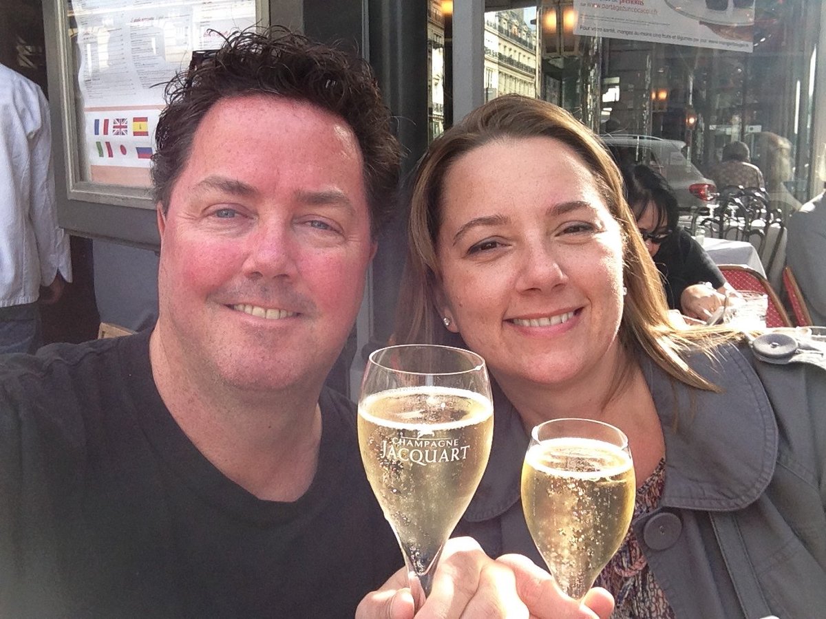 100milemark's tweet photo. Happy 4th Wedding Anniversary to mon amour #ChefJenR ❤️ #Paris forever. Sante ! 🍸🍾 https://t.co/RlEysfQbBJ