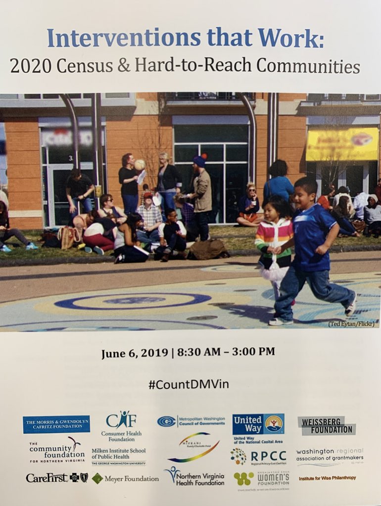 MeyerFoundation's tweet image. Happening now: Be sure to browse #CountDMVin to see some of the key points coming out of today’s breakout sessions during Interventions that Work: 2020 Census &amp;amp; Hard-to-Reach Communities.