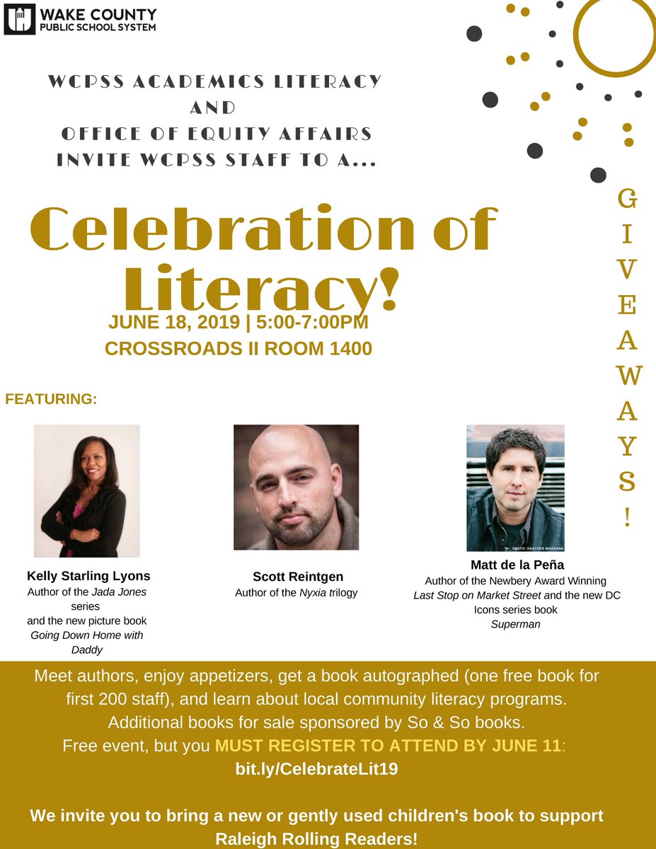 Come and CELEBRATE LITERACY! Meet authors, get free autographed books, learn about local literacy programs and donate your own new or gently used books! bit.ly/2wBjXny #whatstartsherechangeseverything