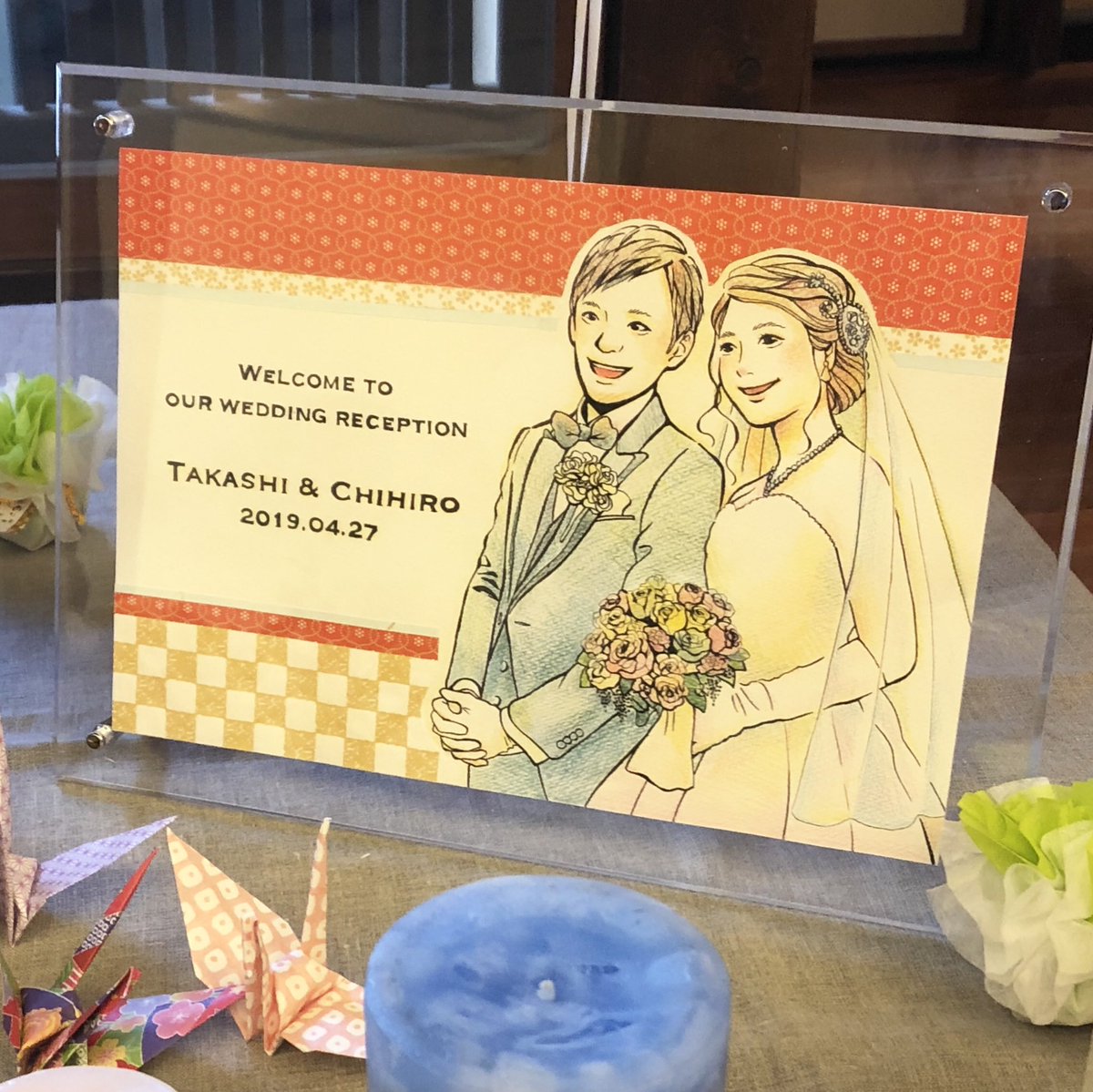 🌷お仕事報告🌷
小学校からの友人のウェルカムボードを描かせていただきました!
結婚おめでとう☺️✨お幸せに! 